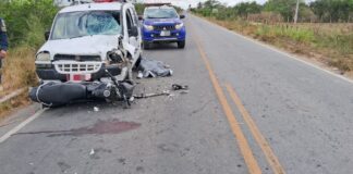 Motociclista morre e passageiro fica ferido em acidente na SE-290, em Tobias Barreto