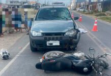 Motociclista morre em colisão frontal com caminhonete na SE-290, em Tobias Barreto