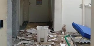 Parte do teto do Hospital Universitário de Aracaju desaba após vazamento