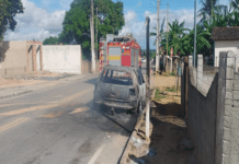 Veículo pega fogo na zona rural de Boquim