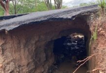 Ponte entre Tobias Barreto e Poço Verde transborda após fortes chuvas e tem passagem interditada