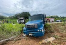 Colisão entre caminhões deixa dois feridos na SE-179 entre Simão Dias e Pinhão