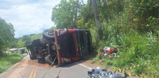 Motociclista morre após colisão frontal com caminhão na SE-282 entre Boquim e Estância