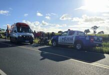 Motociclista fica ferido após cair da motocicleta na SE-170, entre Campo do Brito e São Domingos