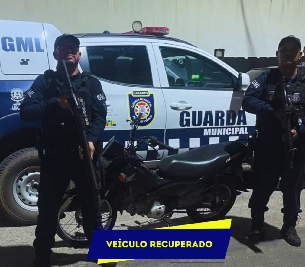 Guarda Municipal de Lagarto recupera motocicleta com restrição de roubo no centro da cidade