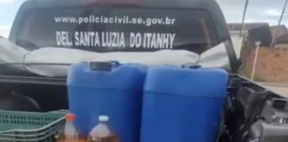 Polícia Civil apreende mais de 50 litros de combustível armazenados de forma irregular em Santa Luzia do Itanhy