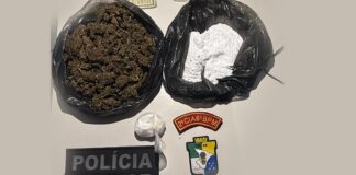 Polícia Militar apreende entorpecentes e prende dois suspeitos após abordagem a automóvel no município de Salgado