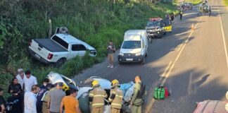 Acidente com veículo da comitiva do governador deixa três feridos na SE-270