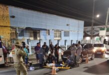 Mulher fica ferida após carro colidir na traseira de motocicleta na rodovia SE-270, em Lagarto